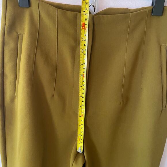 Zara Olive Green Straight Leg Ankle Dress Pants Slacks Workwear Women's Large - Picture 11 of 12